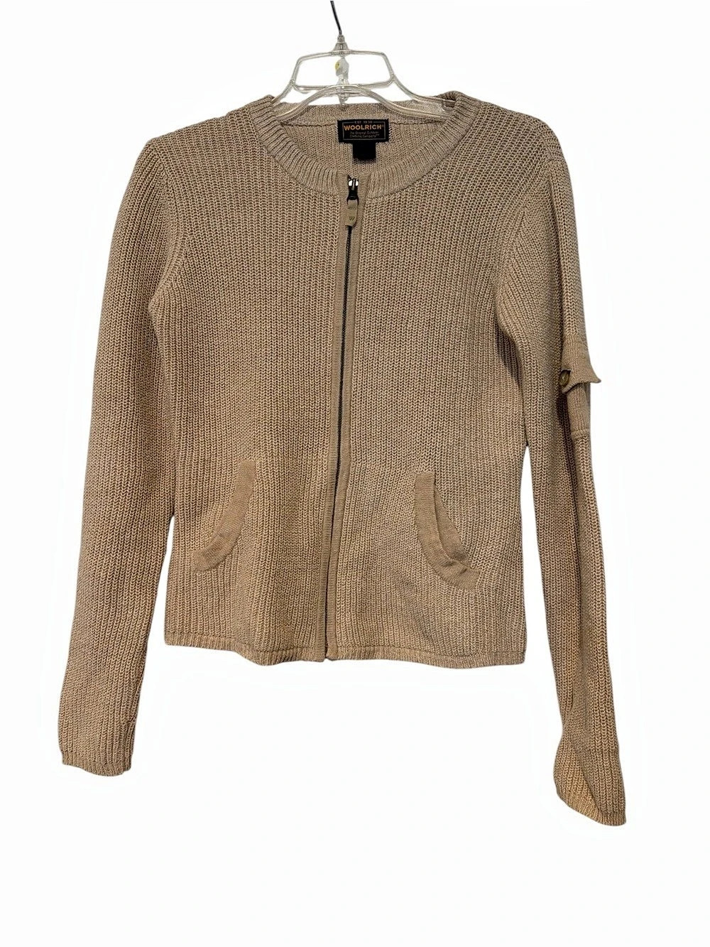 Woolrich Knit Zip Cardigan british tan Small